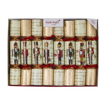 CHRISTMAS CRACKERS 8PC X 6" NUTCRACKER W/PICCADILLY GIFT