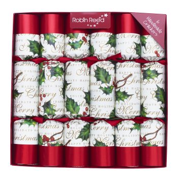 CHRISTMAS CRACKERS 6PC X 12" BOWS & BERRIES W/PICCADILLY GIFT