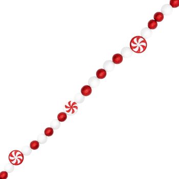 GARLAND CANDY 71" RED/WHITE CANDY CANE