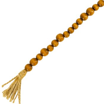 GARLAND WOODEN BEAD 5' GOLD W/TASSEL