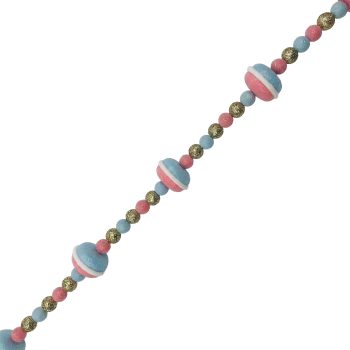 GARLAND CANDY 47"X2" BLUE/PINK BALLS