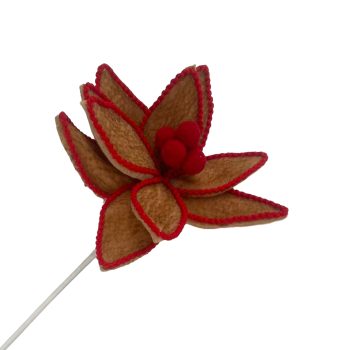 POINSETTIA STEM NATURAL 24" FABRIC/PAPER