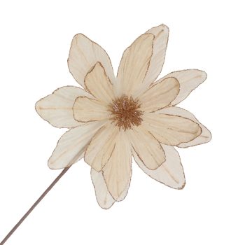 FLOWER STEM SHEER 20"X10" CORAL W/GLITTER