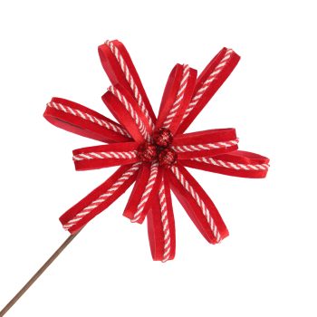 LOOP FLOWER STEM 20"X9" RED/WHITE