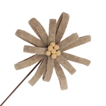 LOOP FLOWER STEM RIBBON 20"X9" TAUPE