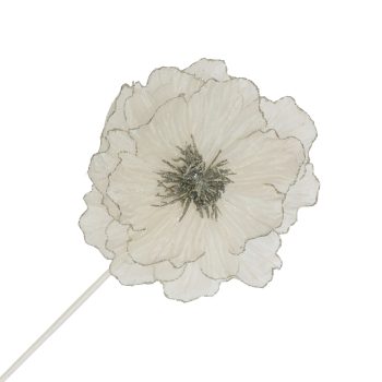 MAGNOLIA STEM SHEER 20"X9.5" PLATINUM W/GLITTER