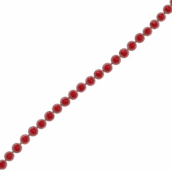 GARLAND ICED BERRY 3/4" BALLS 5' RED GLITTER