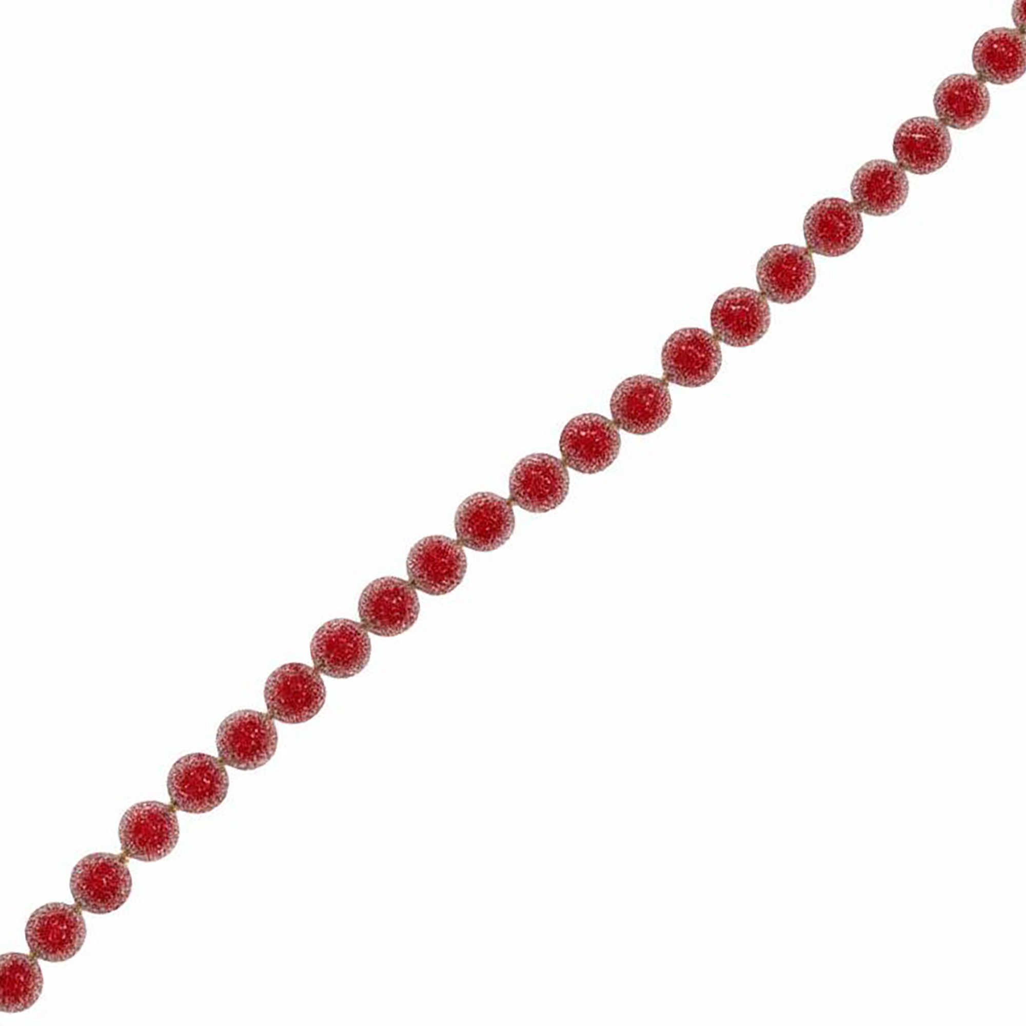 GARLAND ICED BERRY 3/4" BALLS 5' RED GLITTER