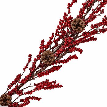 GARLAND TWIG/CLUSTER BERRIES 5' W/FROSTING