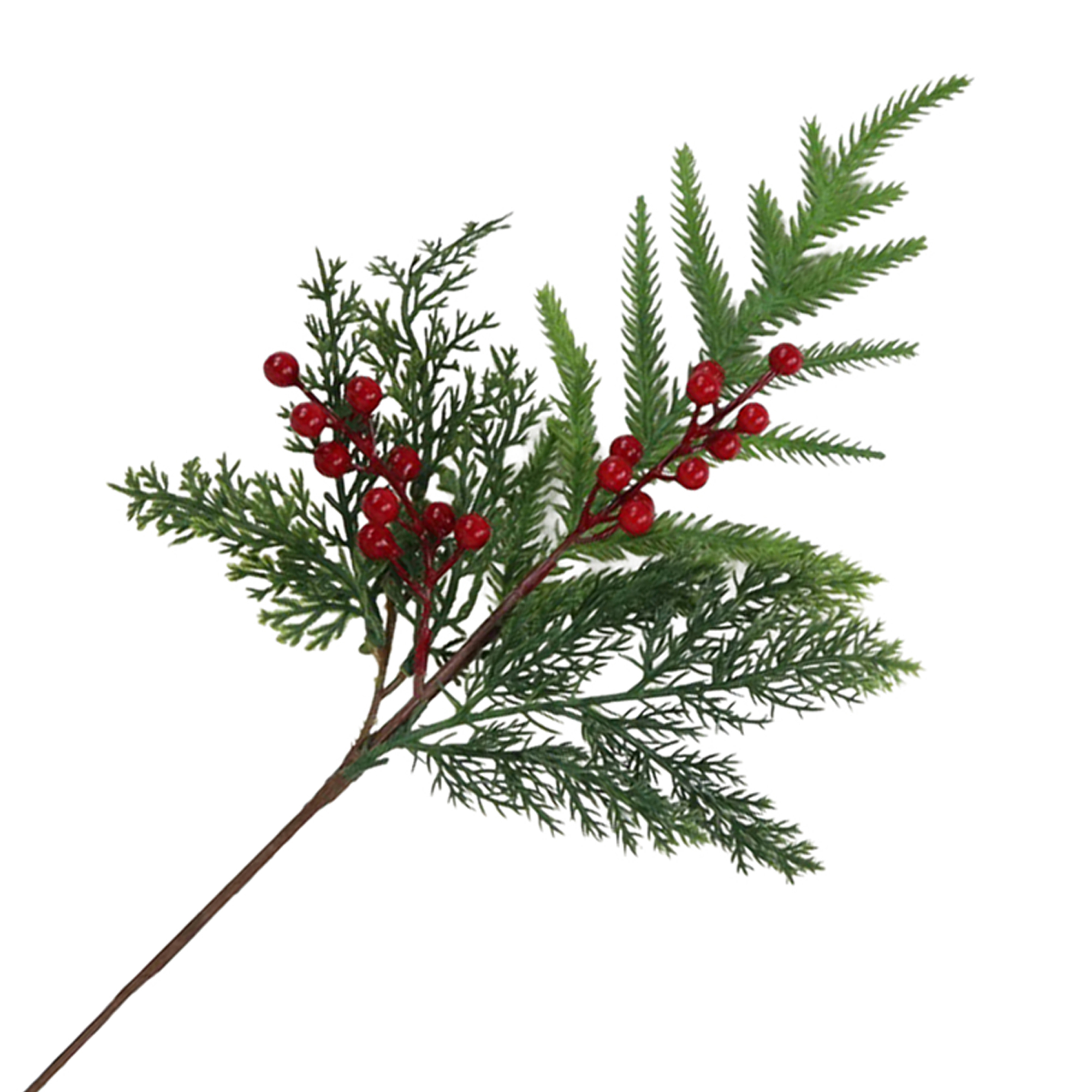 SPRAY REAL-TOUCH MIXED PINE 20" W/RED BERRIES