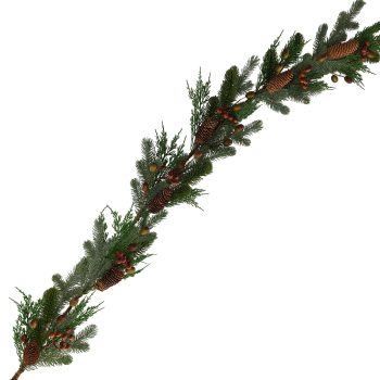 GARLAND MIXED PINE W/BROWN BERRIES 5'