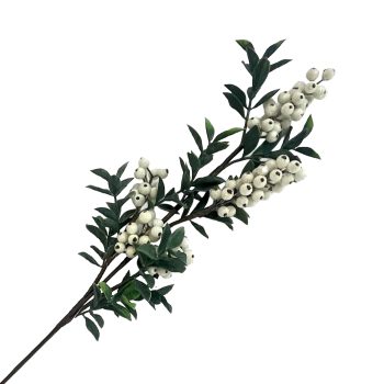 SPRAY ICED BERRY CLUSTER 36" WHITE W/LEAVES