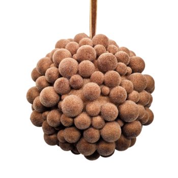 BERRY BALL FLOCKED 4" CARAMEL BROWN POLY FOAM BASE