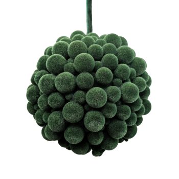 BERRY BALL FLOCKED 4" GREEN POLY FOAM BASE