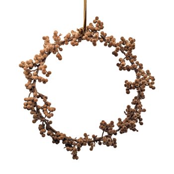 BERRY WREATH 10" CARAMEL BROWN POLY FOAM BASE