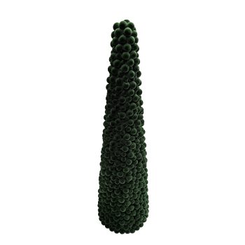 CONE TREE FLOCKED W/BERRIES 19"X5.5" GREEN POLY FOAM BASE