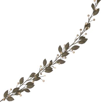 GARLAND LEAF 55" BROWN W/ICED CREAM PODS/BERRIES