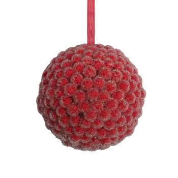 BALL BERRY FLOCKED 100MM/4" ICED