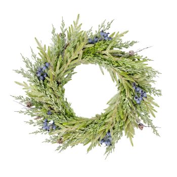 WREATH REAL-LOOK PINE/BLUEBERRY 24"