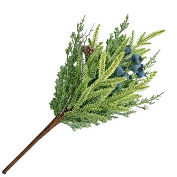 SPRAY REAL-LOOK PINE/BLUEBERRY 18"