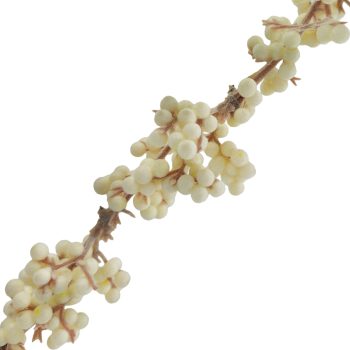 BERRY GARLAND FLOCKED 72" CREAM POLY FOAM BASE