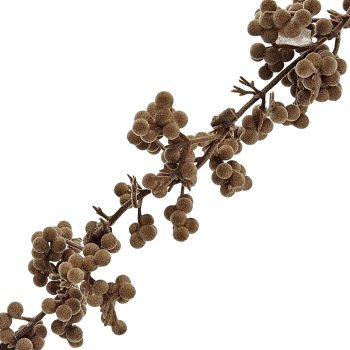 BERRY GARLAND FLOCKED 72" CARAMEL BROWN POLY FOAM BASE