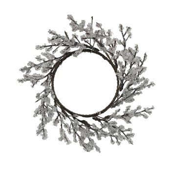 WREATH 10"X10" TWIG W/SNOW
