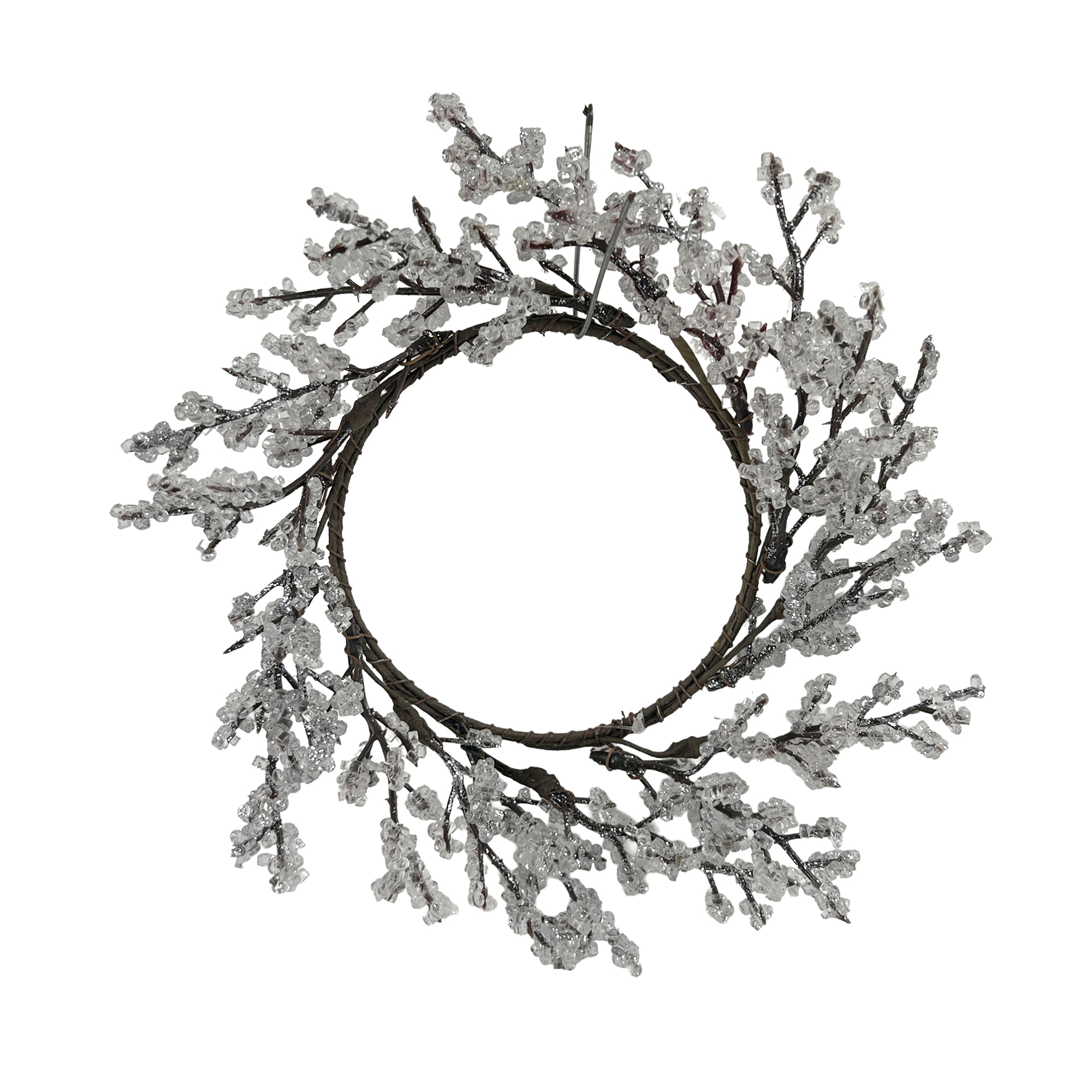 WREATH 10"X10" TWIG W/ SNOW