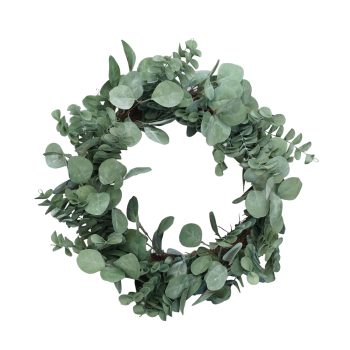 WREATH MIXED EUCALYPTUS LEAVES 23.5" GREEN
