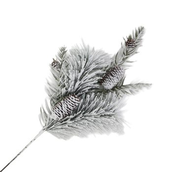SPRAY MIXED NEEDLE PINE FLOCKED 28" W/PINE CONE