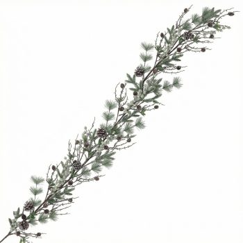 GARLAND NEEDLE PINE W/MINI PINE CONES 5' GREEN