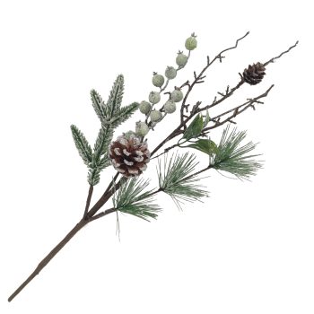 SPRAY MIXES GREENS W PINE CONE 20" GREEN BROWN