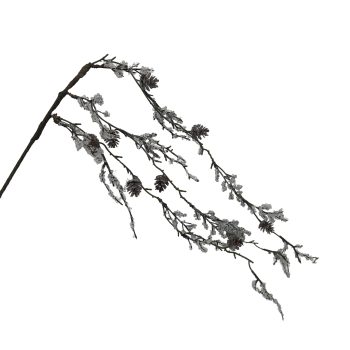 SPRAY 36" VINE W/GREENERY AND PINE CONES FROSTED