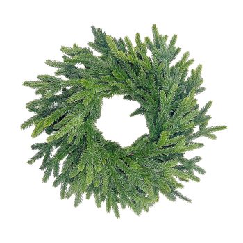 WREATH FIR 24" GREEN REAL LOOK PE