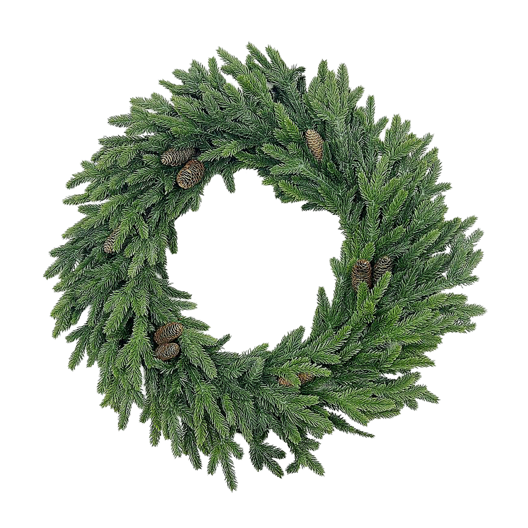 WREATH FIR 32" GREEN REAL LOOK PE