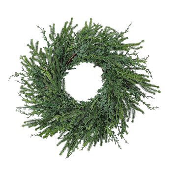 WREATH SPRUCE 24" GREEN REAL LOOK PE