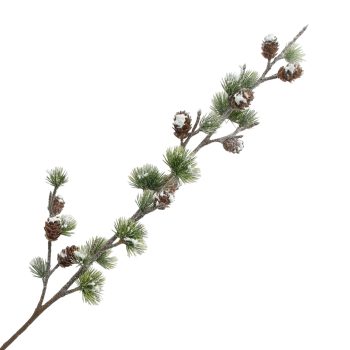 SPRAY NEEDLE PINE W/CONES 35" GREEN W/FROSTING AND SNOW
