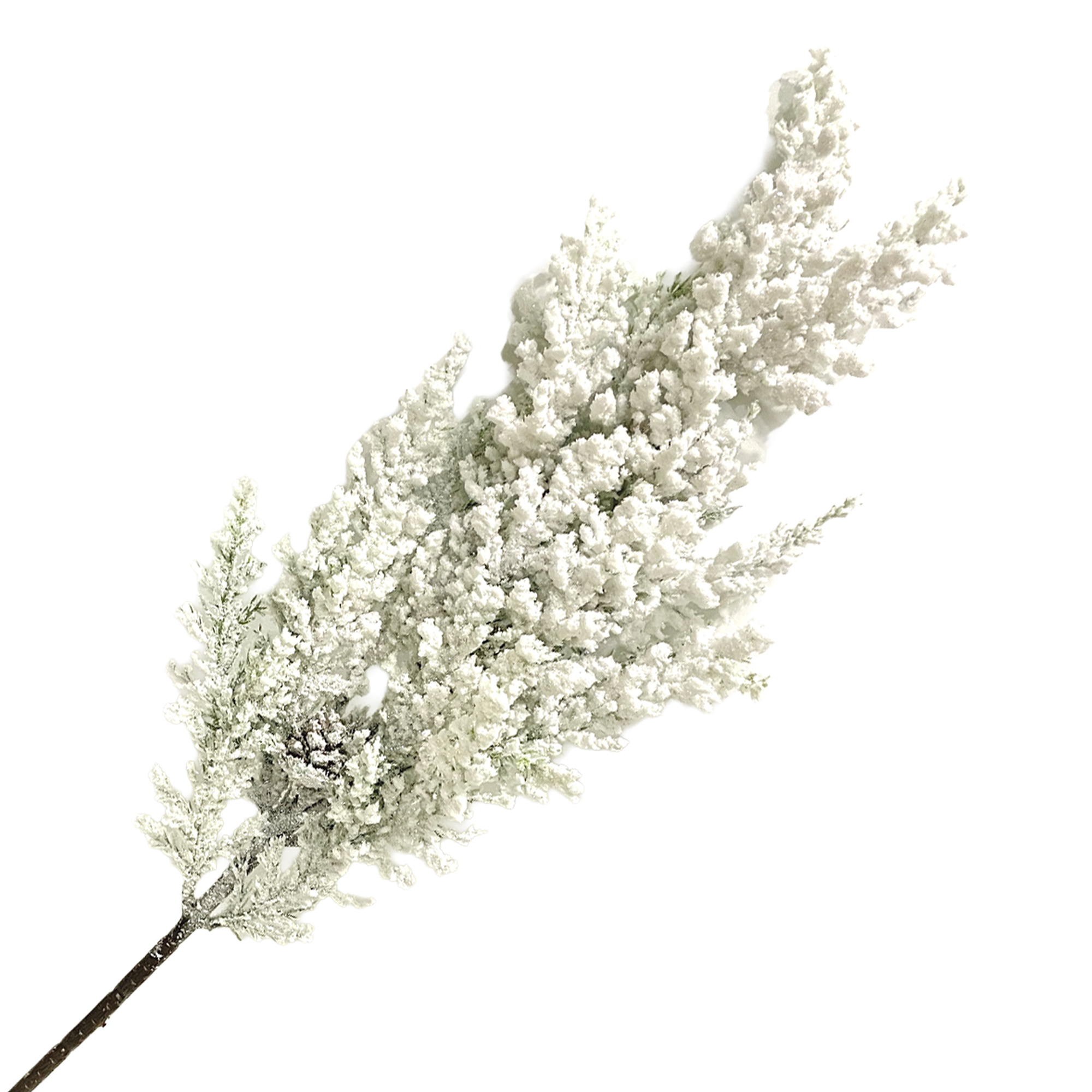 SPRAY FLOCKED CEDAR GREEN/WHITE 25"