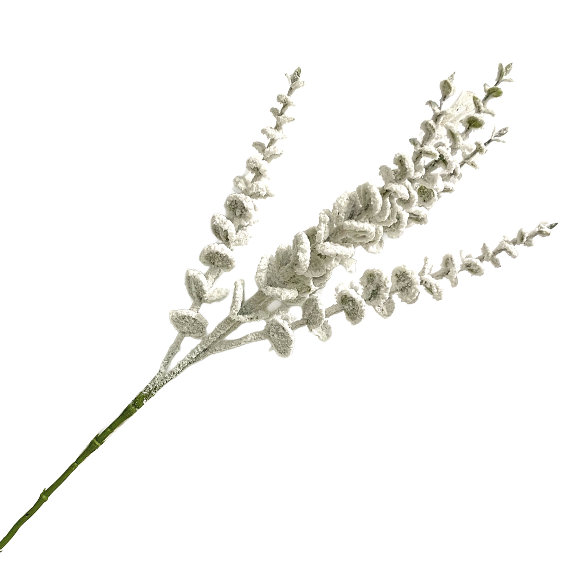 SPRAY FLOCKED EACULYPTUS GREEN/WHITE 29"