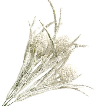 SPRAY FLOCKED SNOW POD GREEN/WHITE 17"