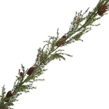 GARLAND CEDAR 3D REAL TOUCH 60" W/PINE CONES