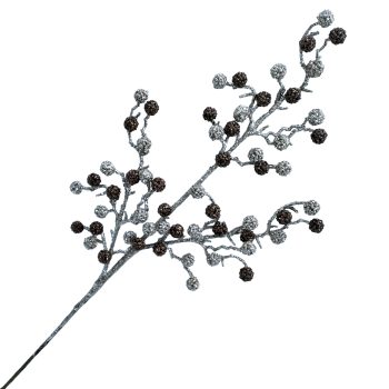 SPRAY BERRY 30" CHAMPAGNE/BROWN GLITTER