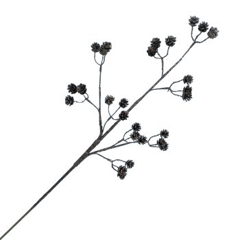 SPRAY MINI PINE CONE 30" BROWN GLITTER