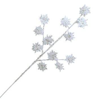 SPRAY SNOWFLAKE 34" WHITE W/GLITTER