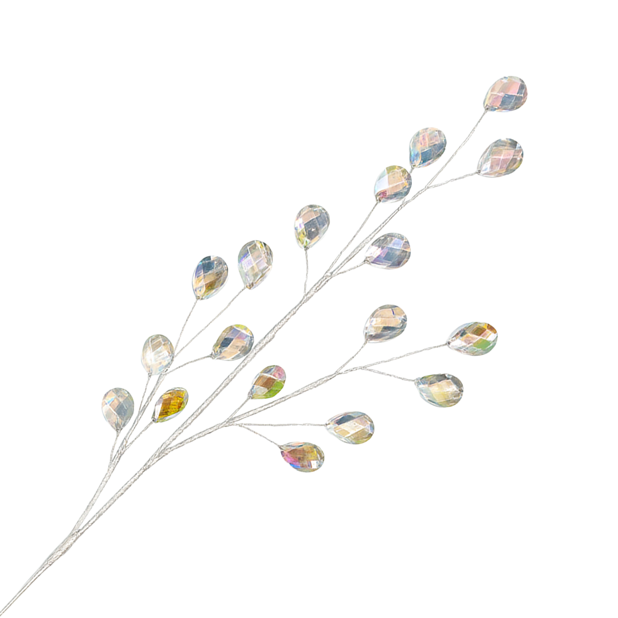 SPRAY ACRYLIC DROP 25" SILVER IRR