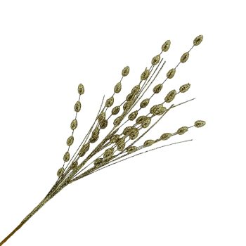 SPRAY BERRY/GRASS 28" GOLD W/GLITTER