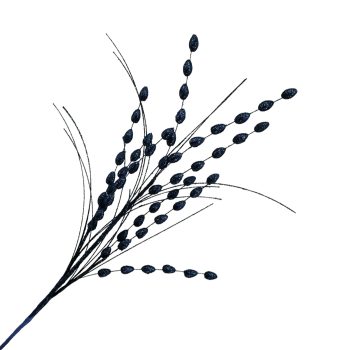 SPRAY BERRY/GRASS 28" NAVY BLUE W/GLITTER