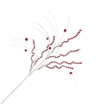 SPRAY CURLY TWIG/GRASS 31" RED/WHITE CANDY CANE