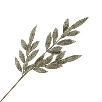 SPRAY ELLIPTIC LEAF 27" CHAMPAGNE GLITTER