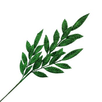 SPRAY ELLIPTIC LEAF 27" CHRISTMAS GREEN GLITTER